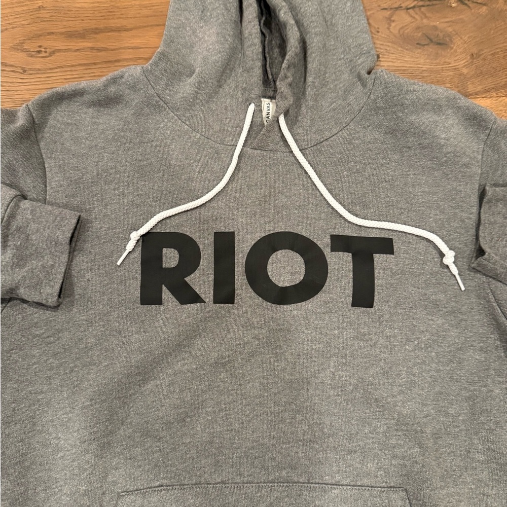 Always Sunny in Philadelphia Gray RIOT Hoodie with Black Print